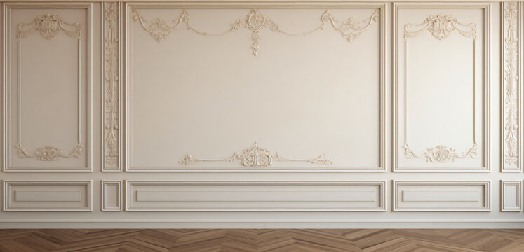 Empty White Architecture Wall Classic Fancy Vintage Room