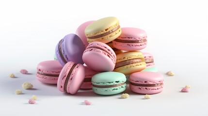 macaron white background.Generative AI