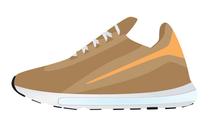 Brown sport sneaker. vector illustration
