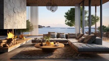 Luxury coastal style home, beautiful interior design