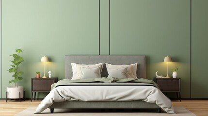 Minimalist style interior design, modern bedroom