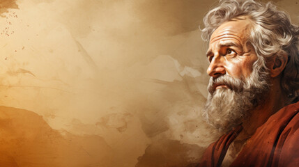 Fototapeta premium Background illustration of Apostle Paul the zealous preacher and author of New Testament epistles Generative AI