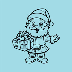 
vector santa claus line drawing
