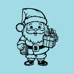 
vector santa claus line drawing
