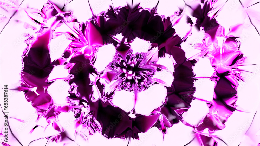 Poster abstract pattern of circles with the effect of displacement. design. bright neon widening rings.
