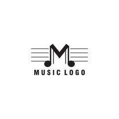 letter M logo music instrument ornament vector design