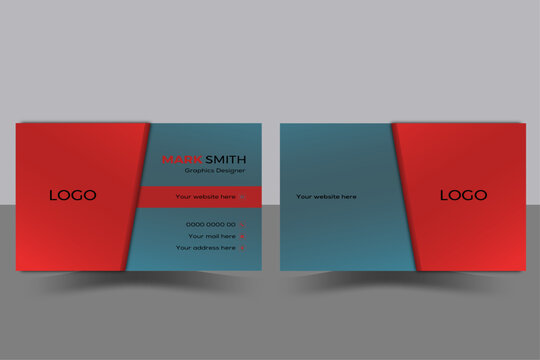 Business Card Layout Creative and modern template odern. template red, bloue and black colors. Flat design vector abstract creative.