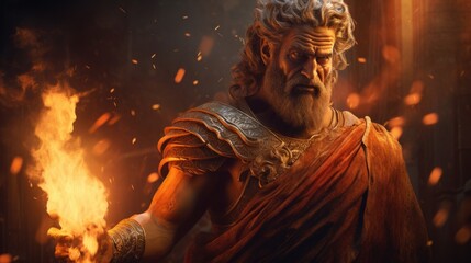 Vulcan - The roman god of fire and smithing.generative ai

