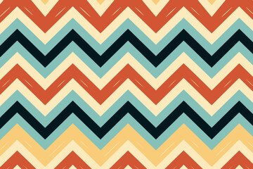 Tribal chevron pattern, wallpaper, background, hand-drawn cartoon Illustrations in minimalist vector style