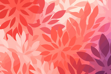 Ombre floral pattern, wallpaper, background, hand-drawn cartoon Illustrations in minimalist vector style