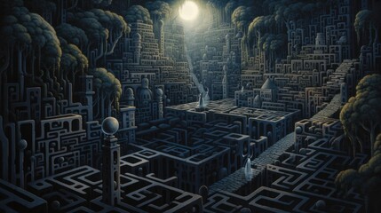 Lost in the Labyrinth - obrazy, fototapety, plakaty