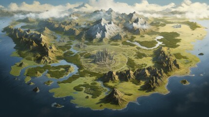 Fototapeta na wymiar Fantasy World Map