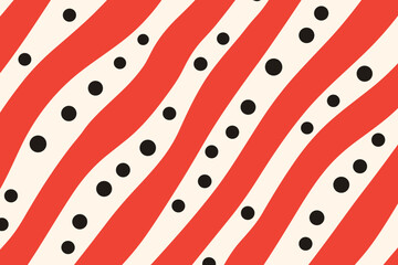 Polka dot stripe pattern, wallpaper, background, hand-drawn cartoon Illustrations in minimalist vector style