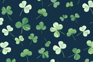 St. Patrick Day clover pattern pattern, wallpaper, background, hand-drawn cartoon Illustrations in minimalist vector style