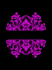 Luxury and unique retro vintage carved ornament design vector editable color Vector