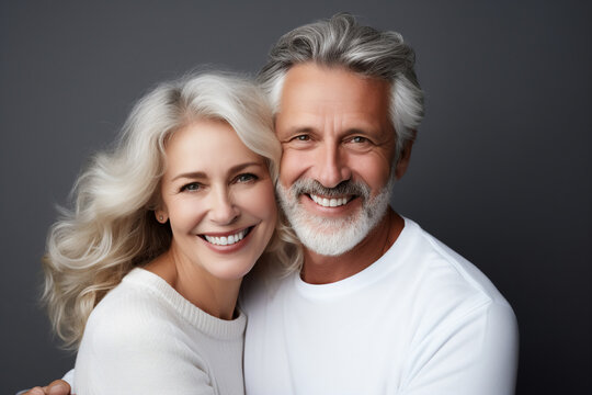 happy senior couple stdio portrait