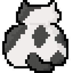 Fototapeta premium behind cute cat cartoon pixel art icon 8 bit illustration