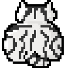behind cute cat cartoon pixel art icon 8 bit illustration