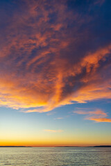 Colorful clouds show off at sunset