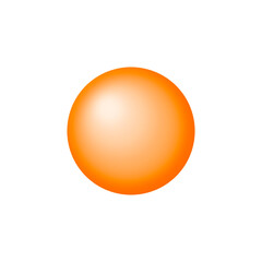 Orange white ball buttons with transparent background.