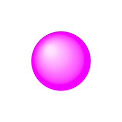 Purple magenta white ball buttons with transparent background.