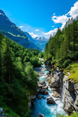 Fototapeta na wymiar Beautiful landscape with mountains in Switzerland