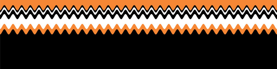 An abstract illustration of a Halloween banner design with waves in orange and black - 653400020