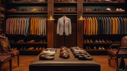 A high-end men's clothing store in stunning detail - obrazy, fototapety, plakaty