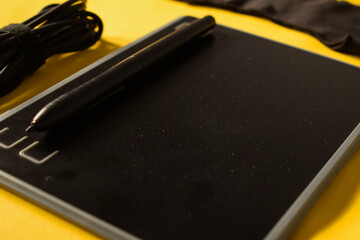 Electronic drawing pen tablet stylus  and accessories usb convert port, glove, and cable isolated...