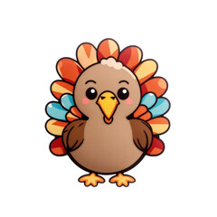 graphics of a  turkey for thanksgiving on a white background