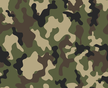 
Army seamless camouflage pattern, vector military texture, modern background. Street print
