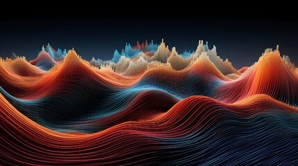 Colorful Sound Wave on Black Background