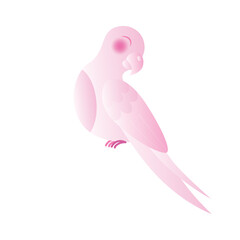 Romantic pink bird isolated icon. Vector illustration.