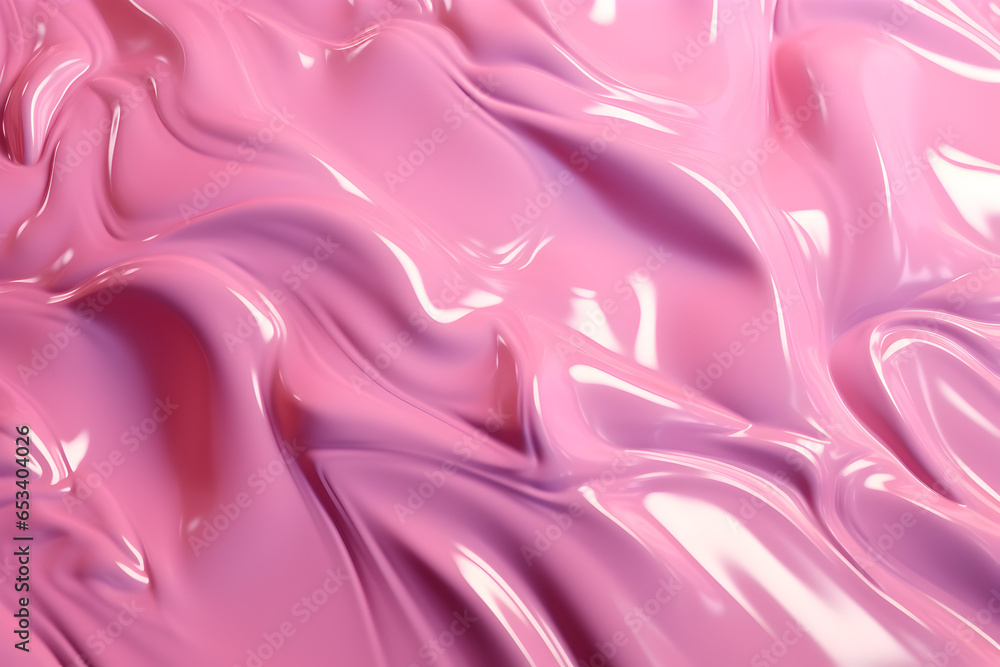 Fototapete 3d rendering curve dynamic pink fluid liquid wallpaper. light metal color colorful swirl gradient me