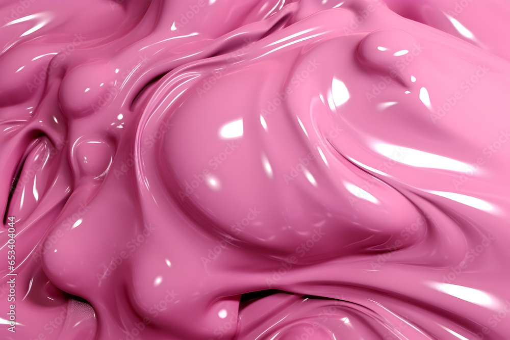Fototapete 3d rendering curve dynamic pink fluid liquid wallpaper. light metal color colorful swirl gradient me