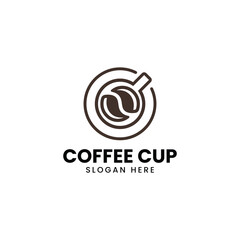 Initial Coffee cup logo design