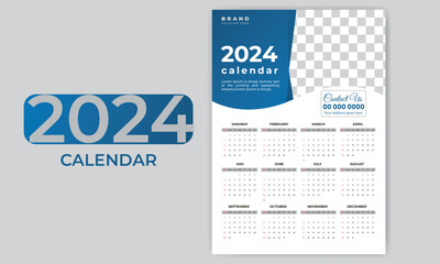 vector elegant professional 2024 business calendar template