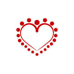 Heart of polka around heart with ribbon