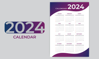  vector 2024 new year calendar layout a perfect office stationery vector