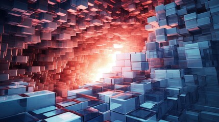 background voxel nano structure illustration design 3d, science macro, backdrop research background voxel nano structure