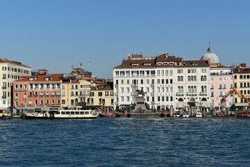 Fototapeta na wymiar Panorama of Venice from the Grand Canal on a sunny day