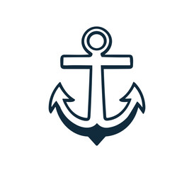 Anchor logo design Vector illustration on white background