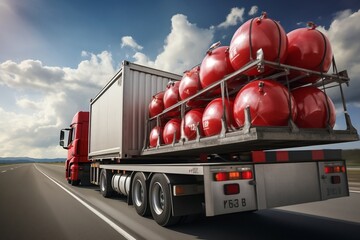 Delivering Hazardous Goods by Truck. - obrazy, fototapety, plakaty