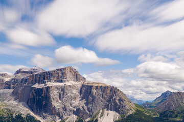 A view of the Dolomites and the countryside into Val di Fassa - Timelapse