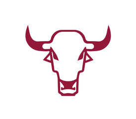 Bull head logo angry animal creative design