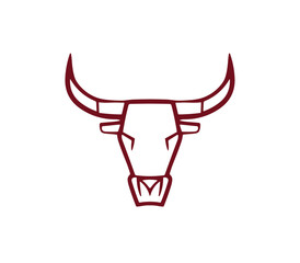 Bull head logo angry animal creative design