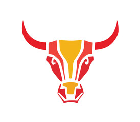 Bull head logo angry animal creative design