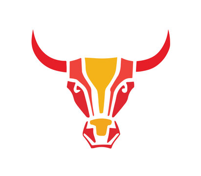 Bull head logo angry animal creative design © Omarok1