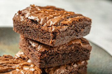 delicious brownies in a plate homemade gourmet