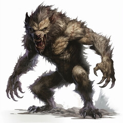 Illustration of a Werewolf  on a white background